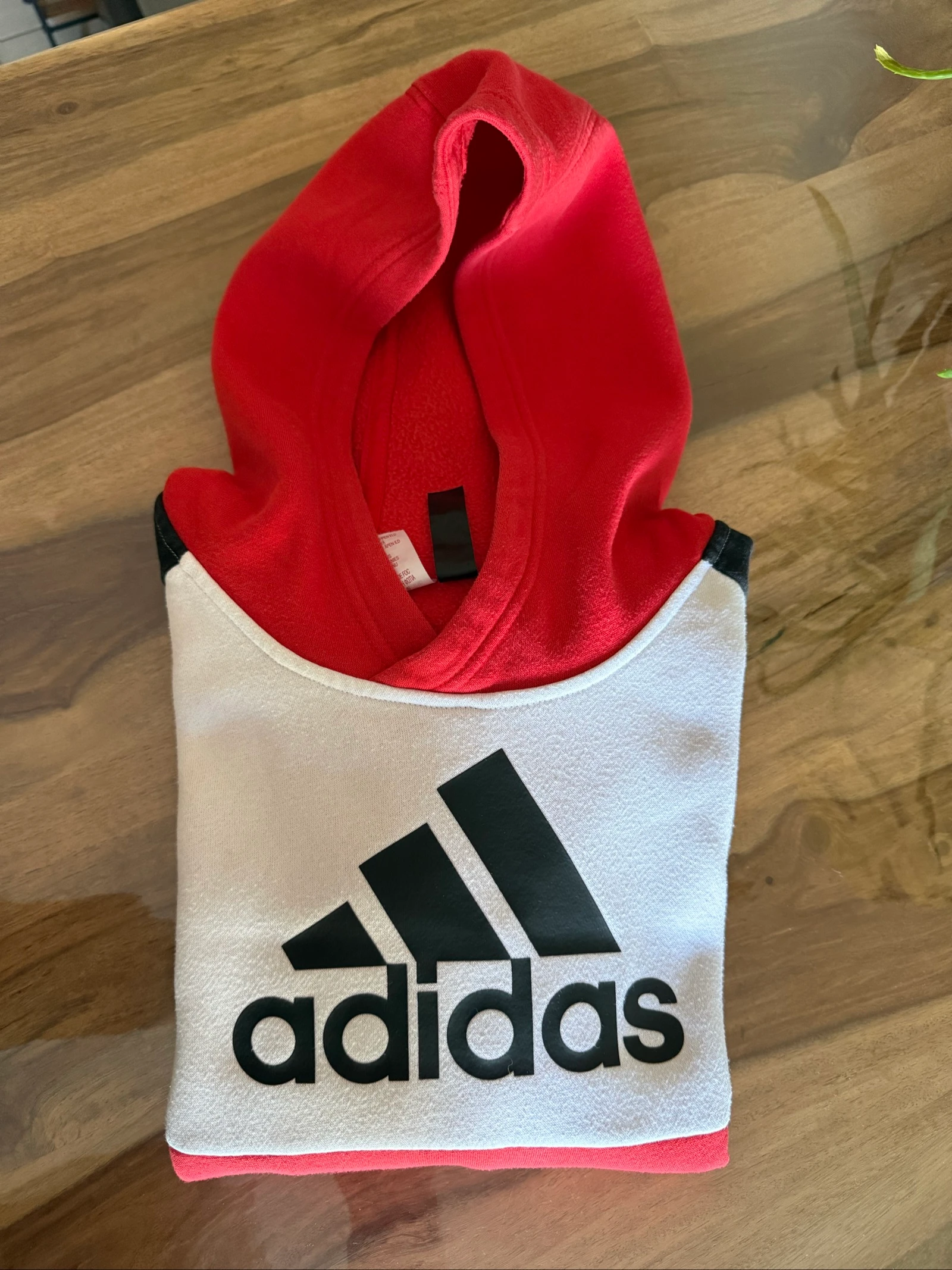 Moletom com capuz Adidas infantil 9-10 anos / 140 - Vermelho, branco e preto – photo 3